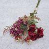 Ramo Mixto de Rosas Estilo Europeo, Flores Artificiales de Colores Otoñales Estilo Vintage, Flores Falsas para Fotografía de Bodas y Decoración de Muebles