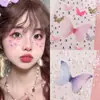 Pegatinas de mariposa Aurora AB con diamantes transfronterizas, pegatinas para cejas, pegatinas de pedrería y perlas, pegatinas para la cara, accesorios de maquillaje, maquillaje infantil