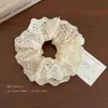 Scrunchie de Renda Estilo Coreano para Mulheres 2026 Novo Estilo Elástico de Cabelo Estilo Preguiçoso Corda de Cabelo Grande Acessório para Coque Flor de Cabelo