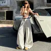 Jeans Laranja Infantil de Cor Sólida Simples Casual de Perna Larga para Mulheres, Caimento Solto, Emagrecedor, Valoriza a Silhueta, Versátil Calça de Perna Reta [Cinto Incluído]