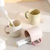Copo para Escova de Dentes Copo para Enxaguante Bucal Copo para Escova de Dentes de Casal Porta-Pasta de Dente Criativo Simples Copo de Lavar com Alça Suporte para Escova de Dentes Uso Doméstico