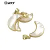 WT-JP319 con incrustaciones de concha natural personalidad dorada lindo luna reflectante pequeño colgante accesorios collar joyería