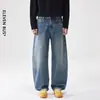 Calça Jeans Men's Scythe Cleanfit, Novo Estilo Outono, Calça Jeans Reta Larga de Sarja Estilo Americano Solta para Homens