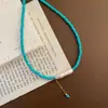 Joia Cruzada Europeia e Americana Estilo Pastoral de Verão Corrente Curta para Clavícula Contas Doces Simples Estilo Férias Colar de Miçangas