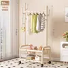 Cabide portátil e multifuncional para uso doméstico, varal simples para secar roupas em ambientes internos, cabide de chão para roupas e chapéus para quarto