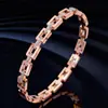 Joyería Transfronteriza, Lujo Ligero y Sensación de Alta Gama, Pulsera de Diamantes Microincrustados para Mujer, Moderna, Sencilla y Versátil, Pulsera de Acero de Titanio que No se Desvanece