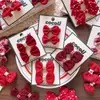 Nudo Grande Rojo de Estilo Coreano para Niñas con Lunares para las Vacaciones de Año Nuevo Sin Dañar el Elástico