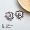 Colgante Creativo de Corazón con Zirconia de Goteo de Aceite Colgante de Aleación Material para Collar Pulsera Pendientes Accesorios de Ropa Hechos a Mano DIY