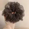 Lazo de Pelo de Organza con Estampado de Leopardo Grande y Esponjoso, Cuerda para el Cabello de Chica Dulce, Fresca y Picante, Banda Elástica para Cola de Caballo
