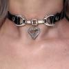 Corrente de pescoço masculina preta estilo europeu e americano hip-hop punk rock coleira de couro pu pulseira de pescoço feminina joia de colar com rebite de caveira feminina
