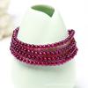 Pulsera de Múltiples Círculos de Granate para Mujer, Regalo de Joyería de Cristal, Dropshipping para Transmisiones en Vivo S2113008