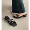 Sandalias de Plataforma con Tacón Grueso para Mujer, Nuevo Estilo Verano 2026, Versátiles y Elegantes, Punta Cuadrada, Punta Abierta, Suela Gruesa, Mules de Tacón Bajo