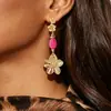 Collar con Colgante y Pendientes de Metal Estilo Transfronterizo Plumeria, Moda Vintage Exquisitos Accesorios de Lujo Ligero de Gama Alta para Mujer