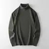 Suéter de Cuello Alto para Hombre Directo de Fábrica Personalizado Color Sólido Manga Larga Tejido de Punto Procesamiento de Muestras Ropa Interior Base de Negocios