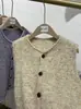 Chaleco Cardigan de Punto de Color con Puntos, de un Solo Botón, Estilo Coreano para Mujer, Nuevo Chaleco Exterior Holgado para Otoño e Invierno