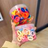 Banda de goma para niños, cuerda elástica para el cabello, trenza para niña pequeña, anillo de toalla de color caramelo, anillo para el cabello para el pulgar de niña pequeña