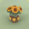 Vasos de Flores de Tulipa e Girassol Crochê à Mão com Fio Acabado Transfronteiriço, Presentes Criativos, Itens de Decoração para Casa