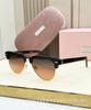 Gafas de sol de moda MM con montura redonda de metal y borde alto para mujer, protección solar de verano, gafas de sol casuales SMU09ZS