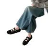 Sapatos Mary Jane rasos de bolinhas para mulheres, nova coleção outono 2026, sapatos rasos elegantes de mistura de lã, disponíveis em cáqui e preto