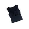 Chaleco deportivo corto con tirantes y diseño plisado para primavera y otoño con almohadilla para el pecho para mujer de Pure Spice Girl