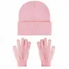 Conjunto personalizado de gorro de tricô e luvas de inverno Amazon para homens e mulheres, gorro quente de lã para casais ao ar livre, disponível em várias cores