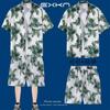 Um Conjunto Completo de Shorts de Seda de Gelo, Camisas Florais Masculinas de Verão Soltas de Manga Curta, Roupas Hawaiianas para Casal, Trajes de Praia para Sanya