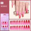 Amazon Long Ballet Gradient Wear Armor Terminado 12 Cor Nail Art Patch Jelly Glue Fake Nail Patch