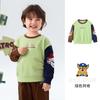 Ropa infantil del equipo Wang Wang suéter infantil contraste primavera 2025 primavera y otoño nuevo top infantil cuello redondo otoño mujer estilo occidental