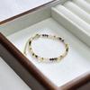 Pulsera de Acero de Titanio con Piedra Natural Pulsera de Cuentas de Cristal Ins Pulsera de Ágata con Perla Natural de Agua Dulce Maillard