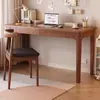 Escritorio de madera maciza, escritorio para laptop, escritorio de computadora simple, escritorio rectangular para escribir y estudiar para uso doméstico, escritorio de oficina de estilo nórdico moderno