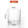 Vaso de Vidrio Grueso Simple para Velas Vaso de Vidrio Transparente para Velas Vaso para Velas de Aromaterapia DIY Adornos para Portavelas de Dormitorio