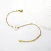 Pulsera de Moda Diseño de Moda Estilo Ins Europeo y Americano Metal 18K Cuadrada Incrustada con Diamantes Joyería de Acero Inoxidable de Gama Alta Nicho para Mujeres