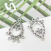 Accesorios para Joyería DIY Estilo Étnico Retro Aleación Colgantes Múltiples Gotas de Agua Ganchos para Orejas Múltiples Agujeros Colgantes de Corazón con Forma de Flor