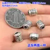 S999 Pérola de Prata para Pés Vintage Contas de Balde Contas com Furo Grande Corda de Mão Trançada Pulseira Colar Acessórios DIY Feitos à Mão