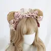 Diadema de orejas de oso lolita estilo japonés accesorio para el cabello elemento Marrón linda chica encaje lolita KC