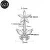Venta Caliente Transfronteriza G23 Mariposa Perforada Flor Circona Anillo para Uña Uña Uña Anillo F136 Aleación de Titanio Joyería para Perforación