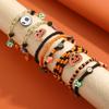 Set de Pulseras Transfronterizas Más Vendido en Amazon Cuentas de Arroz Calabaza Naranja Calavera Colgante Pulsera de Cuentas de Halloween