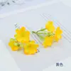 Simulação 4 garfo jasmim flor cordão diy material artesanal flor de seda pequena flor de cerejeira cordão adorno de cabeça acessórios de vestuário floral flor artificial