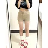 Shorts de Mezclilla Color Caqui para Mujer, Nuevo Estilo de Verano, Adelgazantes para Figuras Pequeñas y Tallas Grandes, Talla Grande, Cuerpo en Forma de Pera, Hot Pants de Corte A