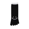Calcetines de cinco dedos para mujer, verano, de malla, transpirables, hasta la pantorrilla, absorbentes de sudor, cara sonriente linda, calcetines de dedos separados, calcetines versátiles de cinco dedos, fabricante directo