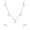 Estilo japonés y coreano diseño fresco y simple corazón geométrico estrella colgante acero inoxidable collar pendientes conjunto fábrica al por mayor