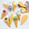 Folha de Bordo de Resina Imitação Casquinha de Sorvete Acessórios DIY Material para Capa de Celular com Creme Chaveiro Decoração de Geladeira Material