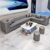 Juego de Sofá y Mesa de Café para KTV, Cabina de Bar, Discoteca, Sala de Fiestas, Sala Privada, Sofá en Forma de U y en Forma de L