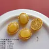 Accesorios Chapados en Oro de Plata Antigua S925 Incrustados con Cera de Abeja Natural Tara Verde Ruyi Colgante de Cuenta de Buda Pequeño de Cinco Vías