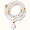 Pulseira Bodhi de Jade Branco Natural 108 Contas Unissex Wenwan Atacado para Bancas Raiz de Bodhi Estilo Chinês Venda Direta Atacado
