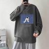 Suéter de cuello redondo de moda de primavera y otoño para hombre, ropa estampada de marca de moda, estilo Hong Kong, informal, combinable, manga larga, suelto, para hombre.