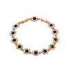 Estilo Lujo Ligero Popular Europeo y Americano para Mujer Pulsera de Flor Colorida Incrustada con Diamantes de Gama Alta Pulsera Ajustable