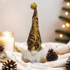 Boneca de Elfo Criativa, Boneca Sem Rosto Dourada Brilhante, Decoração de Atmosfera Natalina, Boneca de Tricô para Feriados Atacado