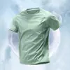 Camiseta informal transpirable de cuello redondo para hombre, para deportes al aire libre, venta al por mayor transfronteriza, moda de verano, versátil, cómoda, de secado rápido