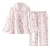 Nuevo Pijama de Algodón Nube con Dibujos Animados para Niña de Primavera y Otoño, Mangas Largas, Pantalones Largos, Cuello de Dibujos Animados, Ropa de Casa